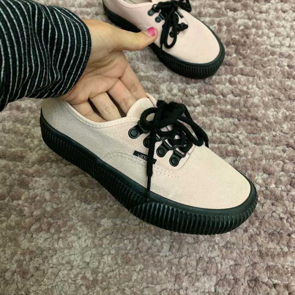 Light pink platform vans